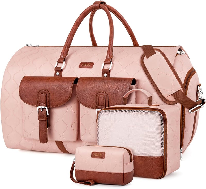 ITIEZY Garment Duffel Bag for Travel - Convertible Carry on Garment Duffel Travel Bag for Women Men Large Weekender Bag with Shoes Pouch 2 in 1 Hanging Suit Travel Duffel Bag 3pcs Set - Image 1